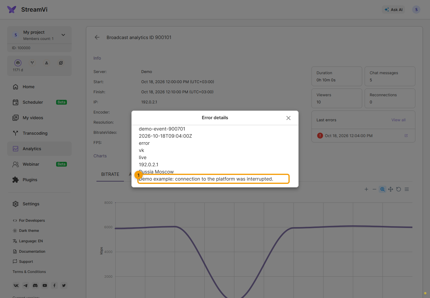 Event log. 1. check its ID, time, platform, server and full error message