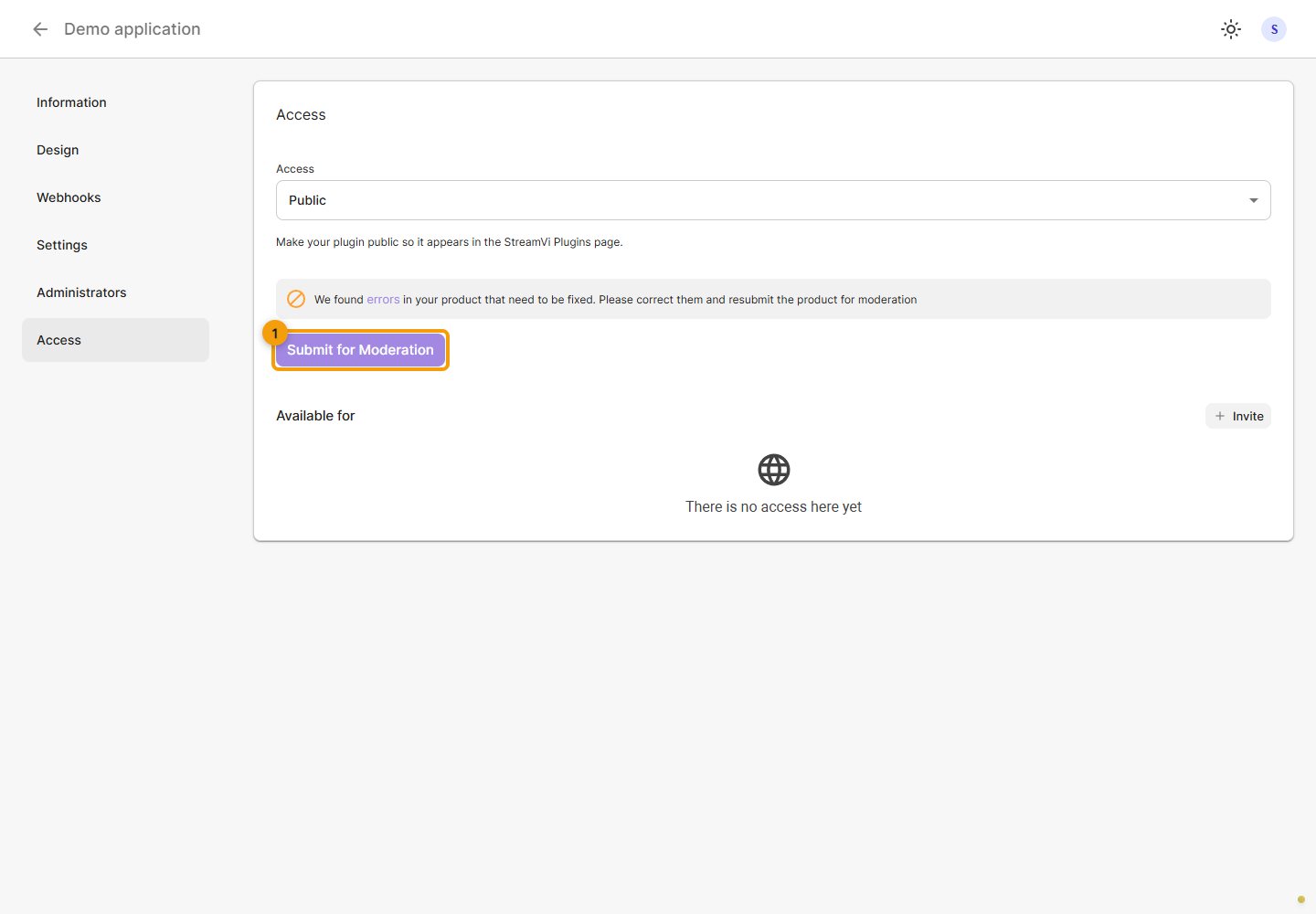 Publication. 1. click Submit for moderation