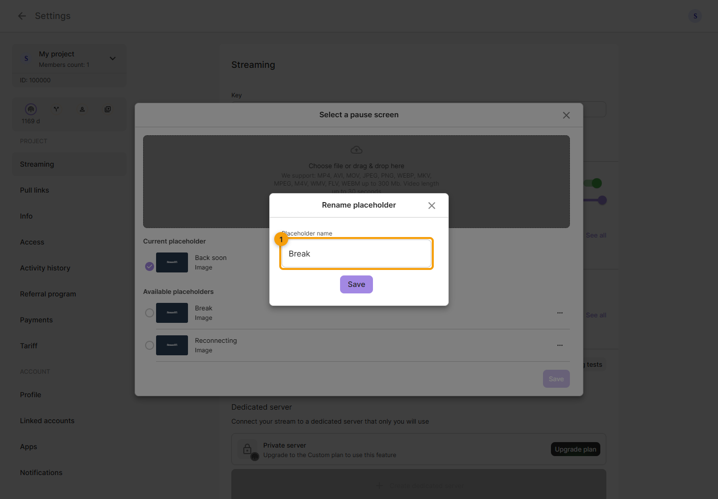 Placeholders. 1. edit the name