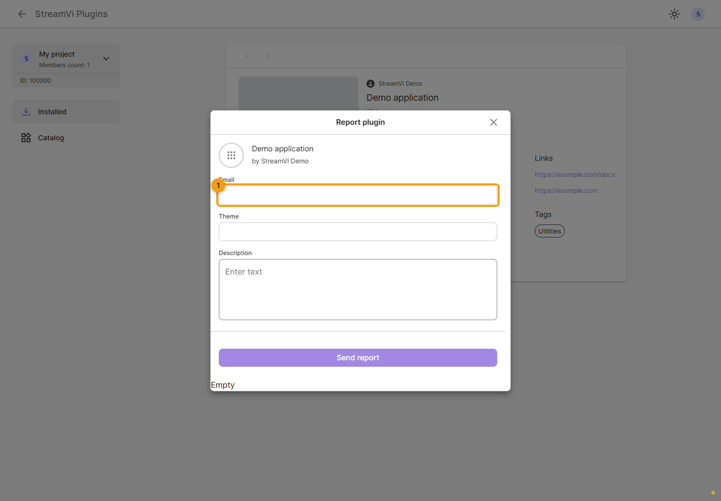 Report a plugin. 1. Enter your contact email