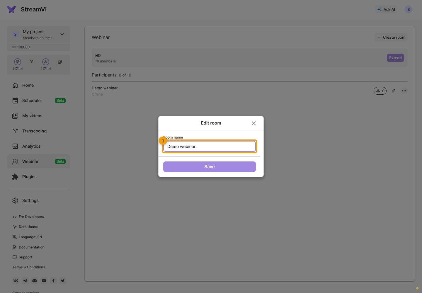 Webinars. 1. Change the display name