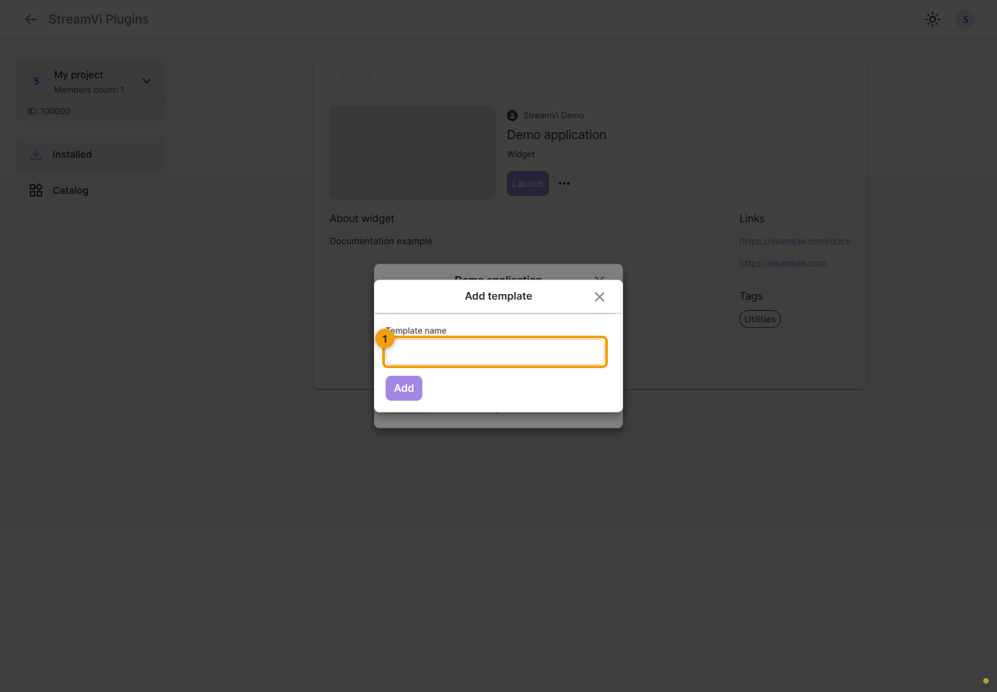 Widget templates. 1. enter a template name
