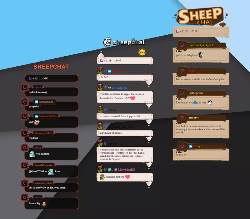 Варианты оформления сообщений в SheepChat